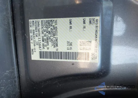 2015 Nissan Altima 2.5 Sl from USA, damaged, VIN 1N4AL3AP2FC115687